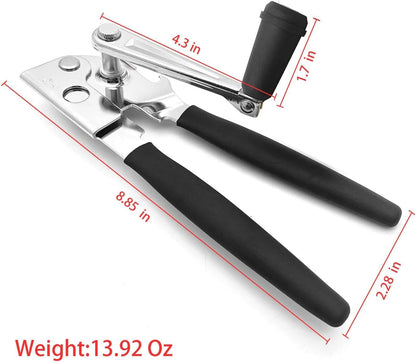 Crank Can Openers Manual,Heavy Duty Commercial Can Opener with Rubber-coated Long Handles.