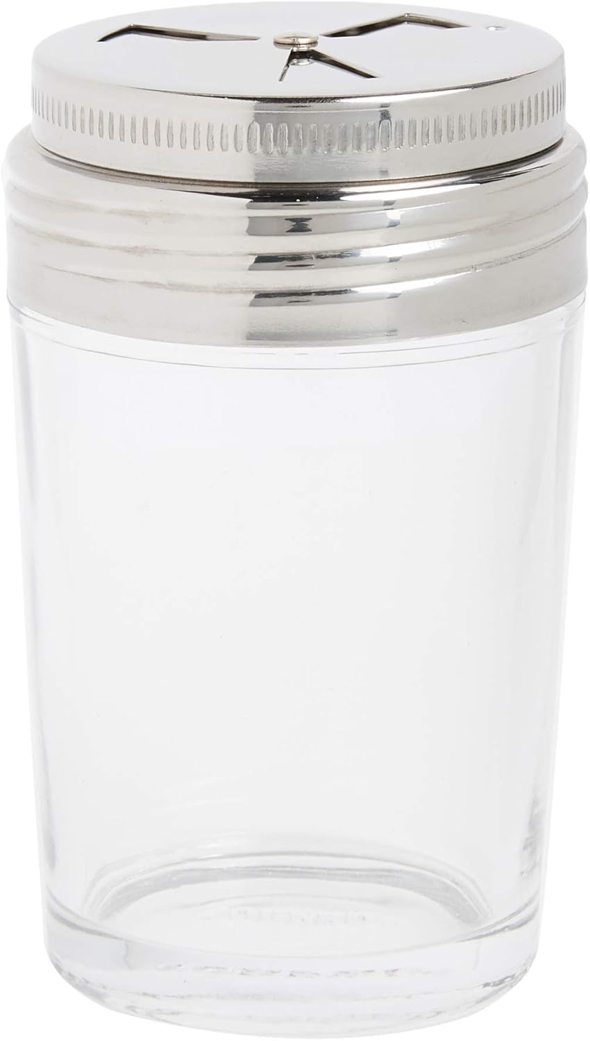 Norpro Shaker Cup Glass Adjustable Pizzeria Style Pepper/Salt/Cheese/Spice 5.25"