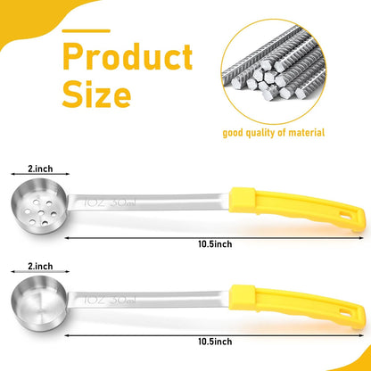 Teenyyou 4 Pcs Portion Control Serving Spoons Portion Control Spoons Ladle Scoops Food Measuring Utensils Proportion Manage Slotted and Unslotted Scoops for Weight Loss(Green,4oz)