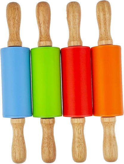 2 Pack Small Rolling Pin for Kids, Kids Rolling Pin for Home Kitchen (9 Inch)