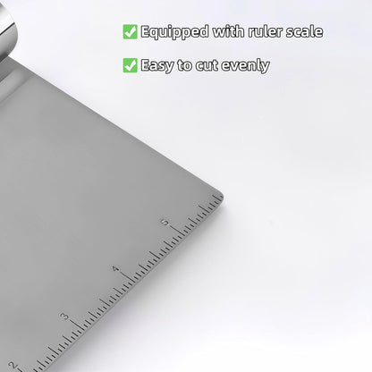 5.9" Professional Stainless Steel Dough Scraper and Bench Knife with Measurement Scale, Multi-Purpose Pastry Cutter for Baking, Pizza, Grill, Dough, Vegetables