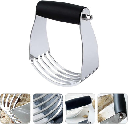 Artibetter Stainless Steel Dough Blender Pastry Cutter Heavy Duty Baking Tool with Sharp Blades for Smooth Dough Mixing and Butter Cutting, Professional Handheld Utensil for Home Bakers