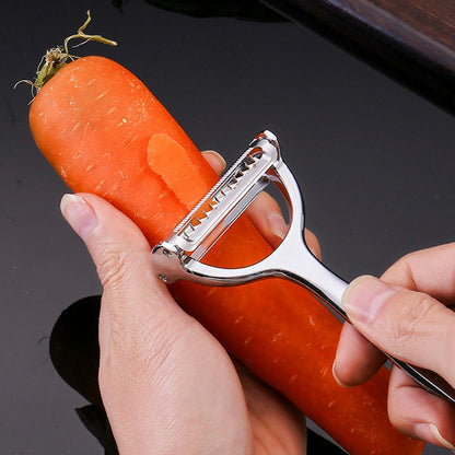 2-in-1 Multifunction Vegetable Peeler & Julienne Slicer, Stainless Steel Dual Blade for Potatoes, Carrots, Cucumbers, Ergonomic Kitchen Peeler.