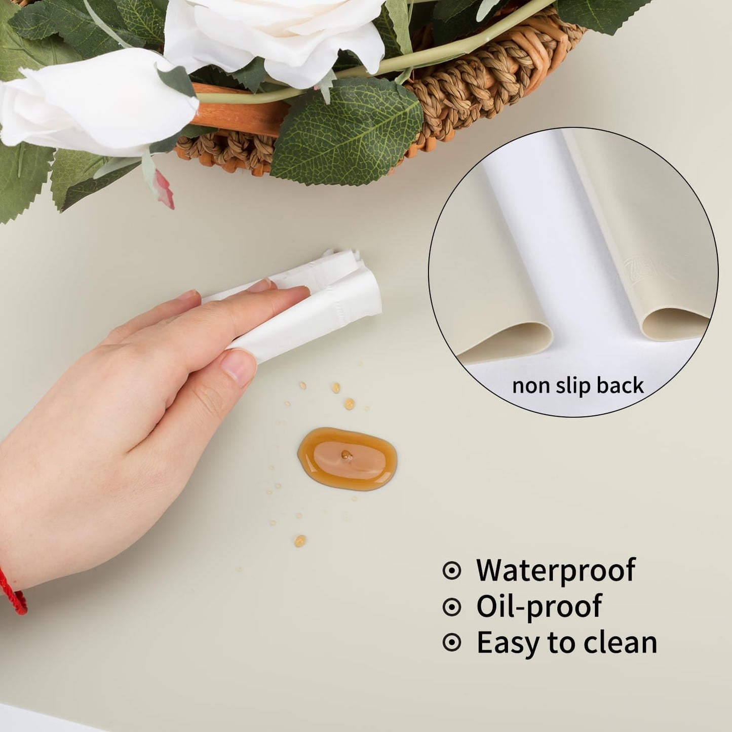 Standard Silicone Mat,Black Baking Mat-Food Grade Kids Dinner Table Placemat Non Slip Counter Mat with Raised Edges Heat Resistant Mat for Air Fryer Nonstick Pastry Dough Mat(1 Pack 23.6'' x 15.7'')
