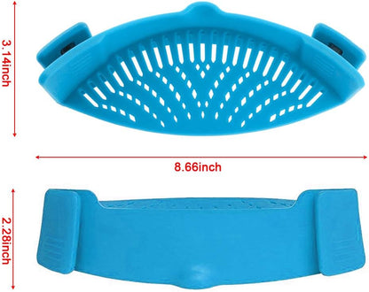 Snap Strainer, DaKuan 2 Packs of Hands-free Clip-on Heat Resistant Colander Pour Spout for Pasta Vegetable Noodles Pot bowl Pan
