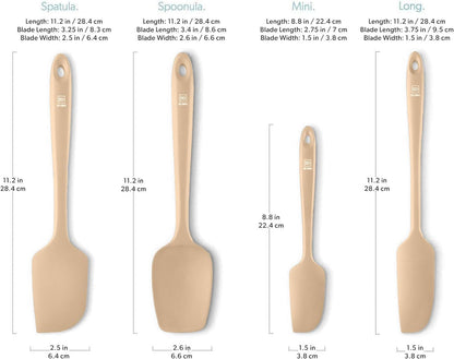 DI ORO Silicone Spatula Set - Rubber Kitchen Spatulas for Baking, Cooking, & Mixing - 600°F Heat-Resistant & BPA Free Silicone Scraper Spatulas for Nonstick Cookware - Dishwasher Safe (4pc, Black)