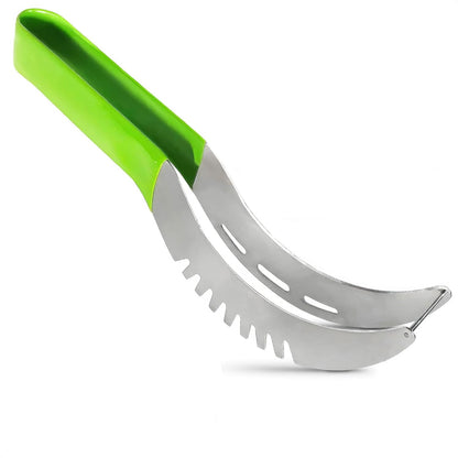 2-in-1 Watermelon Slicer Cutter Tool for 1” Cubes & Slices – Stainless Steel Watermelon Cutter Knife for Fast Fruit Cutting – Melon Slicer for Watermelon, Cantaloupe, Papaya, Honeydew, BBQ & Picnics