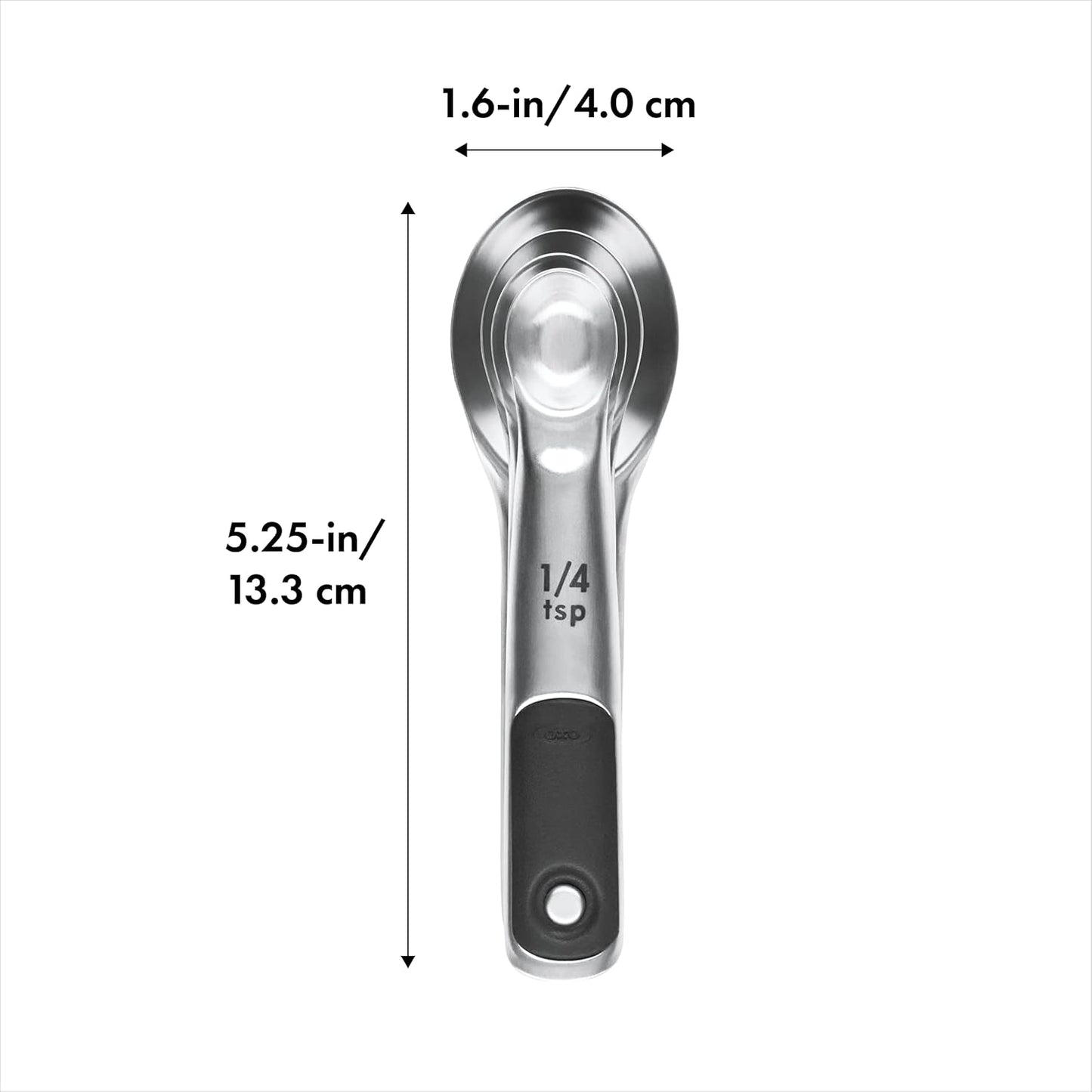 OXO Good Grips 4 Piece Stainless Steel Measuring Spoons with Magnetic Snaps