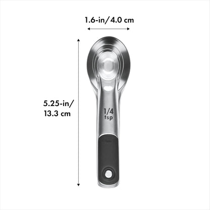 OXO Good Grips 4 Piece Stainless Steel Measuring Spoons with Magnetic Snaps