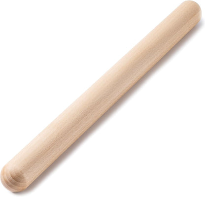 Aisoso French Rolling Pin, 17.7 Inches Wood Rolling Pin for Baking Extra Long Thickened, Classic Wooden Dough Roller for Fondant Pizza Pie Crust Cookie Pastry, Essential Kitchen Utensil, Brown