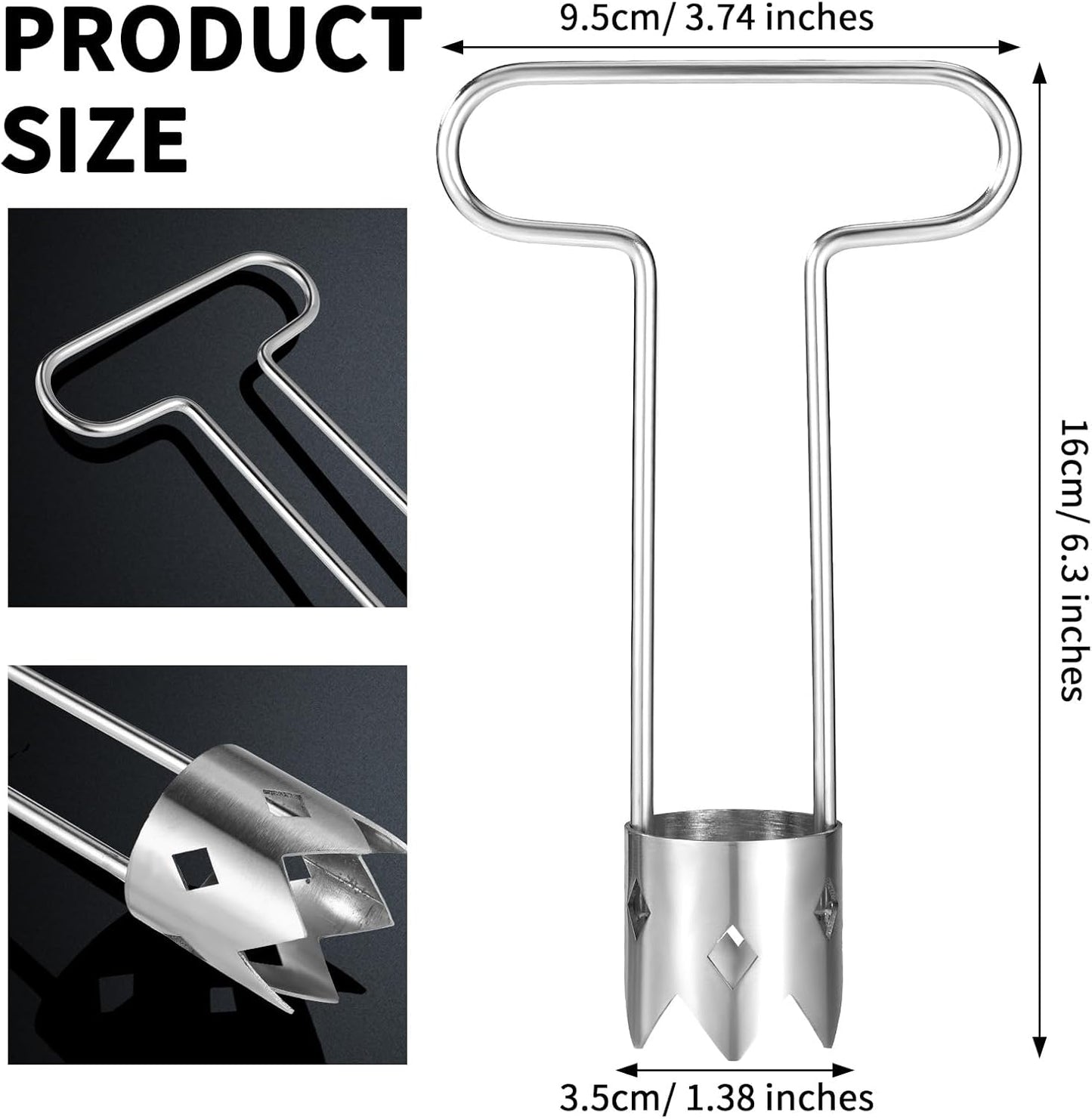 Red Bell Pepper Seed Corer, Upgraded T Shaped Vegetable and Fruit Corer Stainless Steel Tomato Apple Seed Remover Tool Practical Kitchen Gadget for Removing Fruit & Vegetable Cores