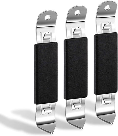 KTOJOY 3 Pack Magnetic Bottle Openers Stainless Steel Flat Bottle Opener, Solid and Beer Openers Small Bottle Opener Can Tapper with Magnet for Camping and Traveling