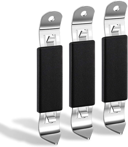 KTOJOY 3 Pack Magnetic Bottle Openers Stainless Steel Flat Bottle Opener, Solid and Beer Openers Small Bottle Opener Can Tapper with Magnet for Camping and Traveling