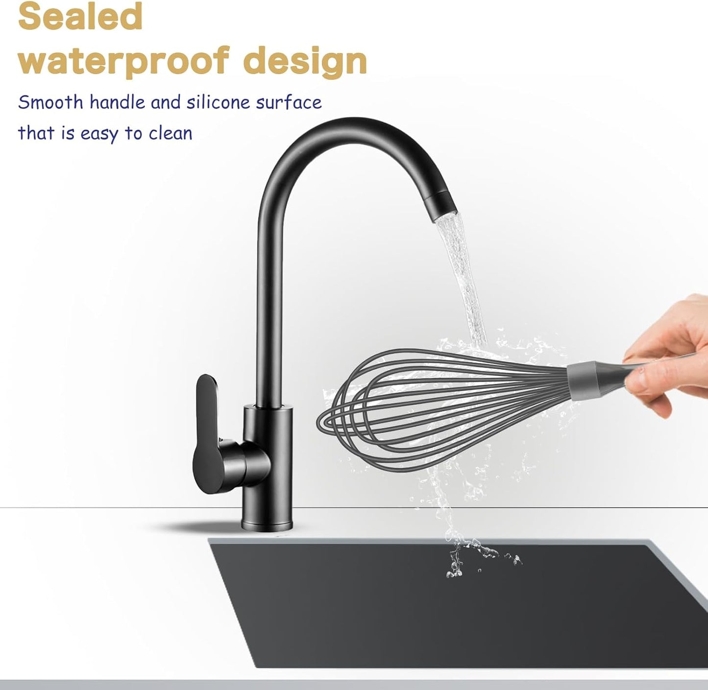 OYV Dishwasher Safe Whisk, Professional Whisks for Cooking Non-Scratch, Stainless Steel & Silicone Wisk, Plastic Rubber Whisk Tool for Nonstick Cookware Pans, Heat Resistant,12-Inch, Grey
