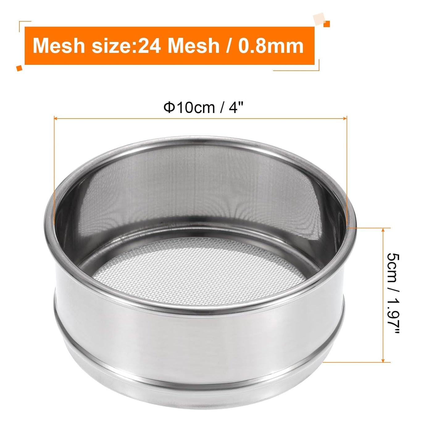PATIKIL 150 Mesh Lab Sieve, 4" Diameter Test Sieve 304 Stainless Steel Wire Cloth (0.1mm) for Industrial Laboratory