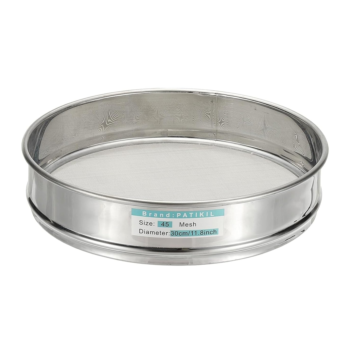 PATIKIL 10 Mesh(2mm) Lab Sieve, 11.8"(30cm) Diameter Sifting Screen 304 Stainless Steel Wire Cloth Fine Mesh Sieve for Industrial Laboratory Home Soil Sifter Dry Sift Screens Hash