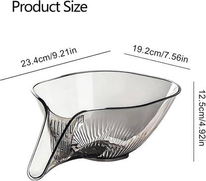Multi-functional Drain Basket - 2024 New Fruit Cleaning Bowl with Strainer Container, Kitchen Sink Food Catcher Drainer Rinser Vegetable Washing Filter over the Colander (1PC, Clear)