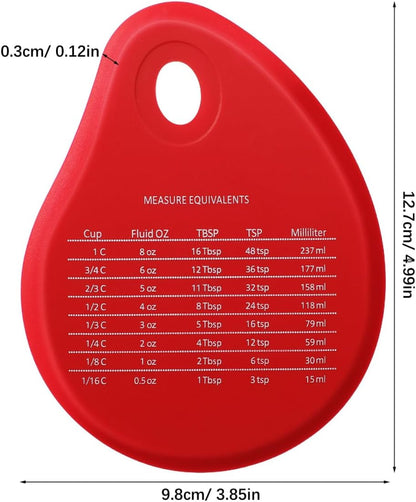 Kichvoe Silicone Dough Scraper with Measuring Scale, Flexible Bowl & Bench Scraper for Bread, Pastry, Sourdough - Multipurpose Cutter and Chopper for Baking, Pizza, Cake