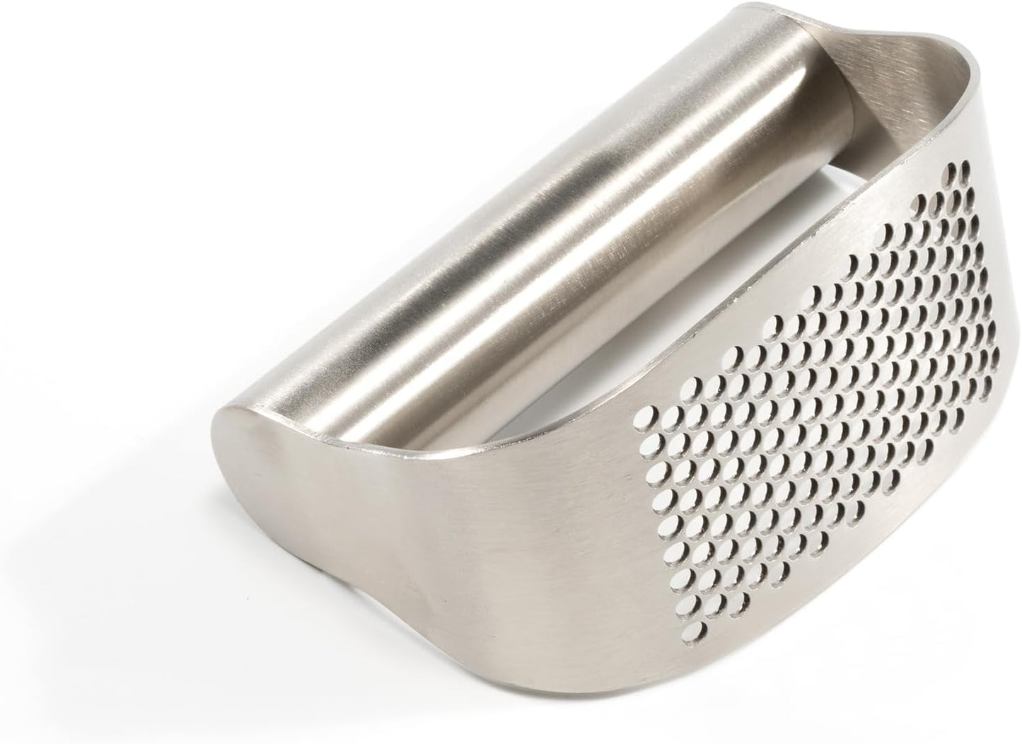 304 Stainless Steel Garlic Press Rocker - Premium Garlic Mincer Garlic Crusher - and Scraper - Comfortable Grip (No opener)