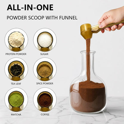 Credon Coffee Scoop with Funnel for Ground Coffee & Protein Powder – Coffee Bean Measuring Spoon, 2 Tablespoon Slide Scoop for Reusable K-Cup, Precision Spill-Proof (Black)
