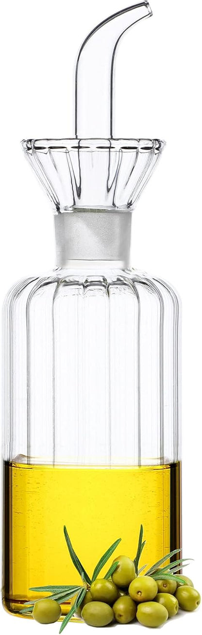 16 oz/480ml Non-Drip Olive Oil Dispenser Bottle 100% Glass Oil Carafe Decanter for Kitchen Oil & Vinegar Cruet for Cooking & BBQ