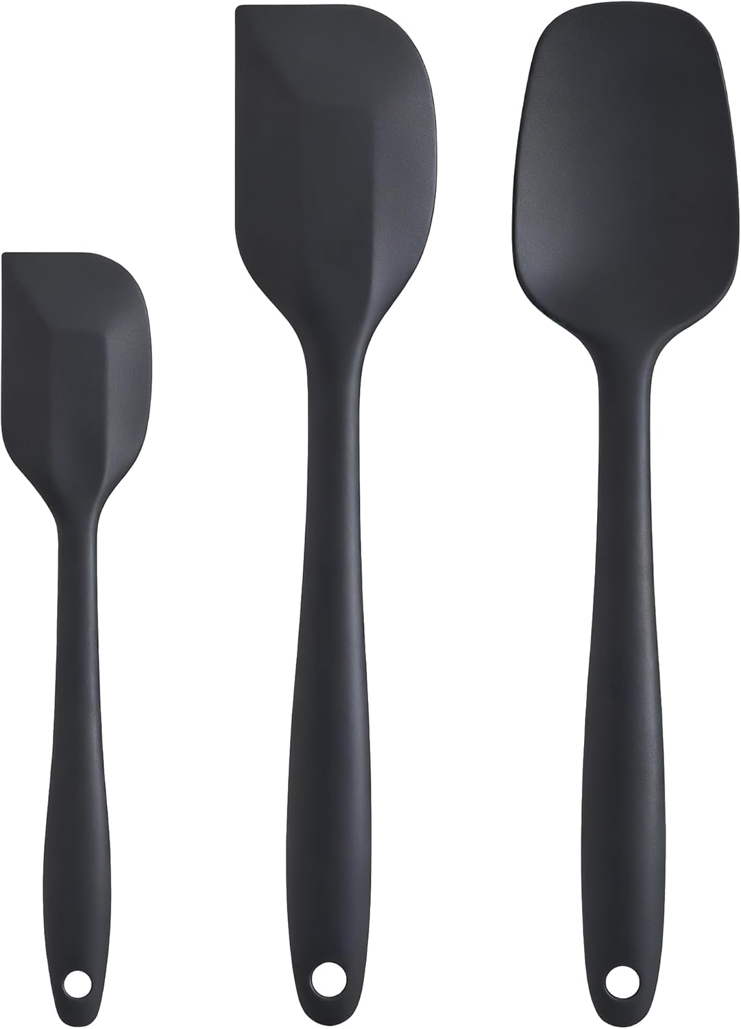 Silicone Spatula Set - Rubber Spatula - 600°F Heat Resistant Baking Spoon & Spatulas(Dark Grey)