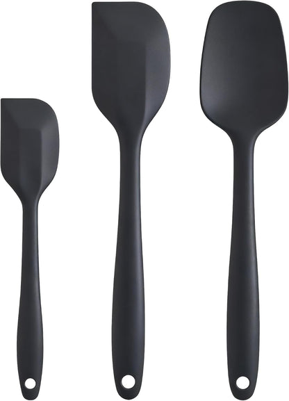 Silicone Spatula Set - Rubber Spatula - 600°F Heat Resistant Baking Spoon & Spatulas(Dark Grey)