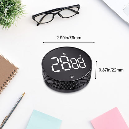 BlueSnail Kitchen Timer with LED Digital Display Smart Efficana for Home Classroom Gym Office, Volume and Brightness Adjustable Productivity Timer (Guncolor)
