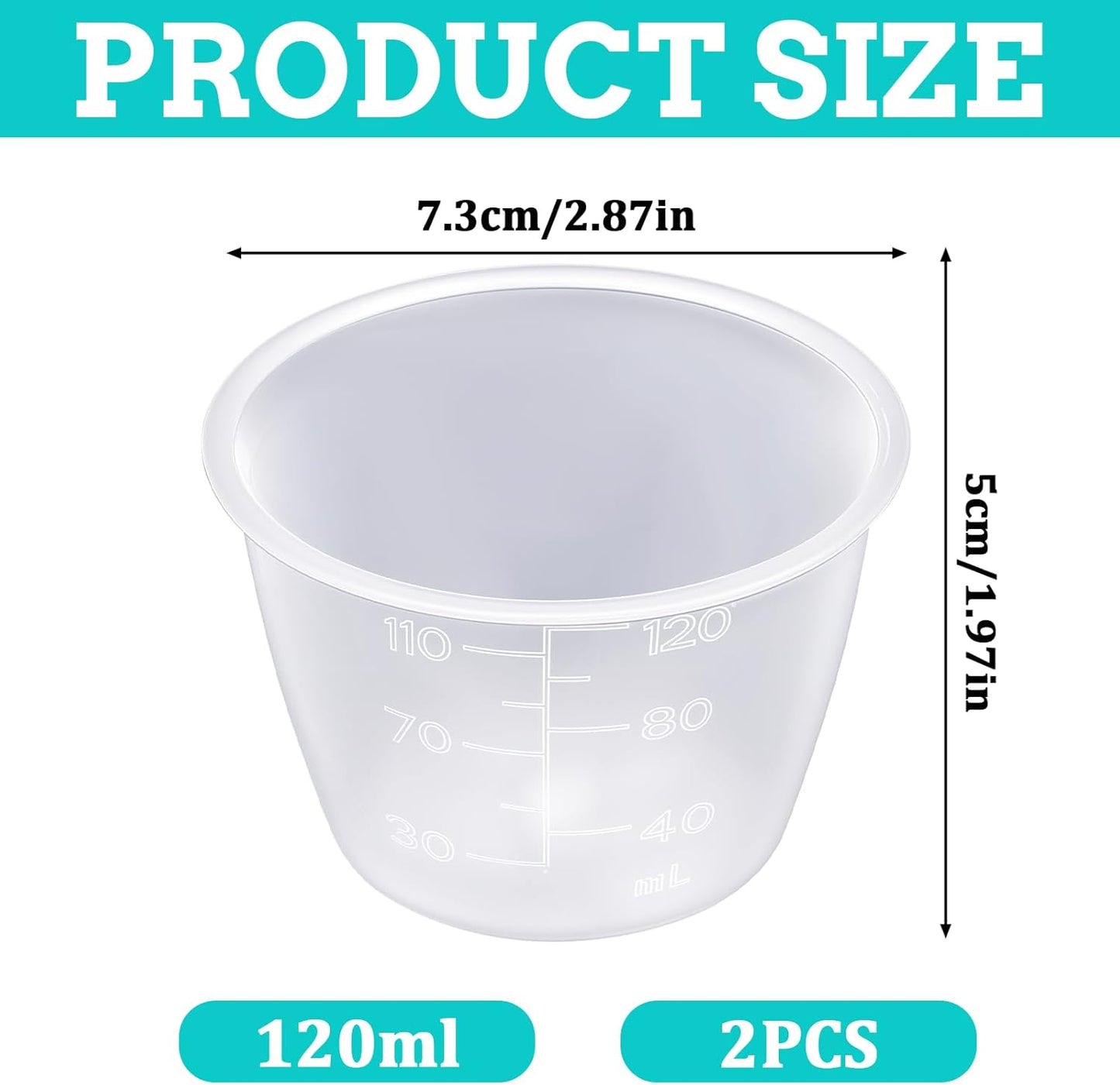 2 PCS Laundry Measuring Cup 120ml Laundry Detergent Washable Cup for Liquid Detergent Reusable Plastic Liquid Measuring Cups for Home