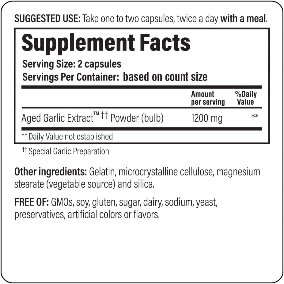 Kyolic Aged Garlic Extract Formula 200, Cardiovascular & Immune*, Reserve, 60 Capsules