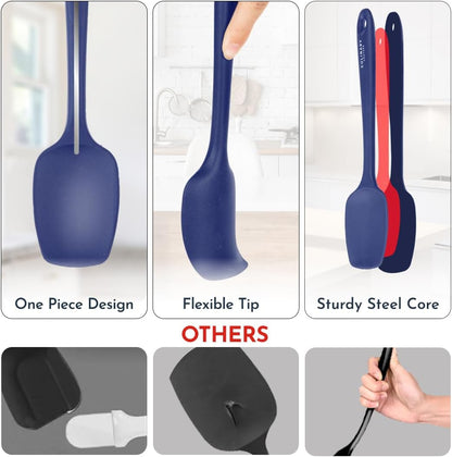 4-Piece Silicone Baking Spatula Set - Rubber Spatulas Silicone Heat Resistant, BPA-Free - Spatula Set for Nonstick Cookware - Baking Essentials