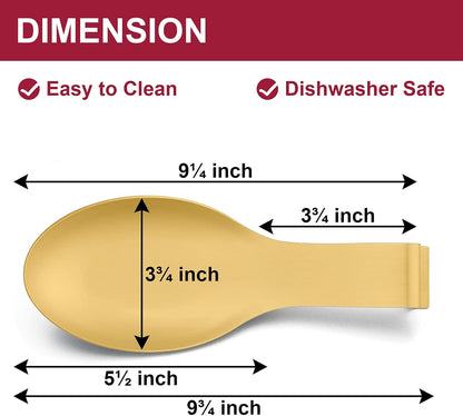 Spoon Rest Set of 2, E-far Stainless Steel Spoon Ladle Holder Spatula Rest for Kitchen Stove Top, Large Size & Dishwasher Safe
