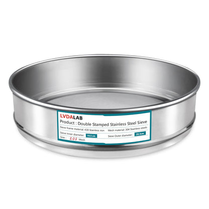 304 Stainless Steel Mesh Lab Sieve, 80 Mesh (0.2mm) Aperture Test Sieve, 7.9Inch(20cm) Diameter Economy Standard Analysis Sample Test Sieves for Industrial Laboratory Homes - Colors B