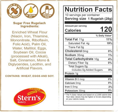 Sugar Free Pastries | Chocolate Croissant Chocolate Babka Bread | Breakfast Pastry | Dairy & Nut Free | Preservative Free | Unique for Holidays & Birthdays | 10 oz Stern’s Bakery