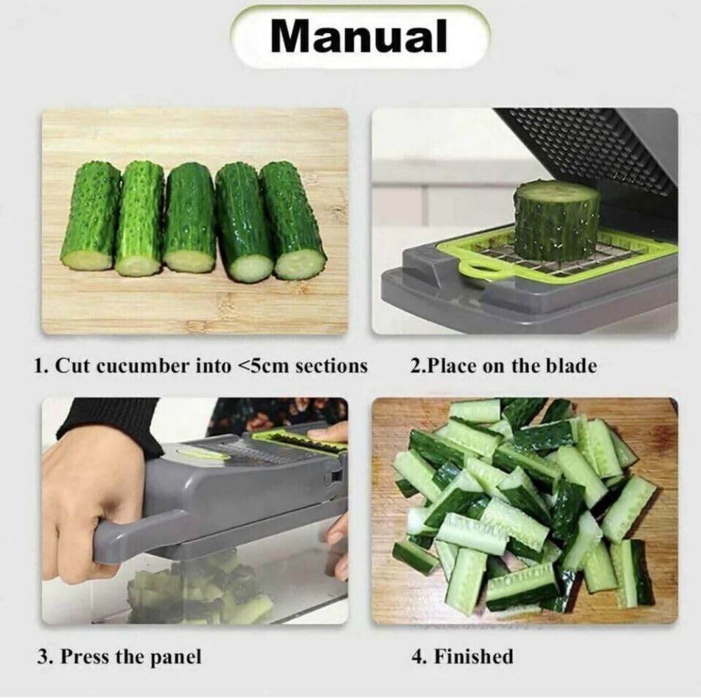 14 In 1 Fruit Vegetable Slicer Cutter Food Onion Veggie Dicer Chopper Kitchen