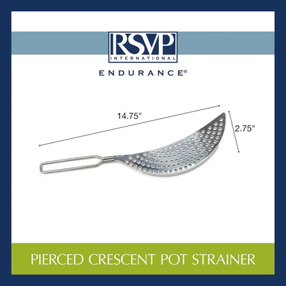RSVP International Endurance Kitchen Collection Colander Strainer, Mini, Pierced Stainless Steel