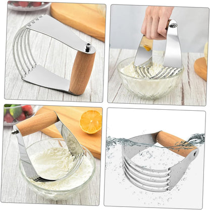 Stainless Steel Dough Cutter Pastry Blender Manual Baking Tool for Dough Pastry and Cold Butter Mixing Kitchen Utensil for Flaky Texture Baking