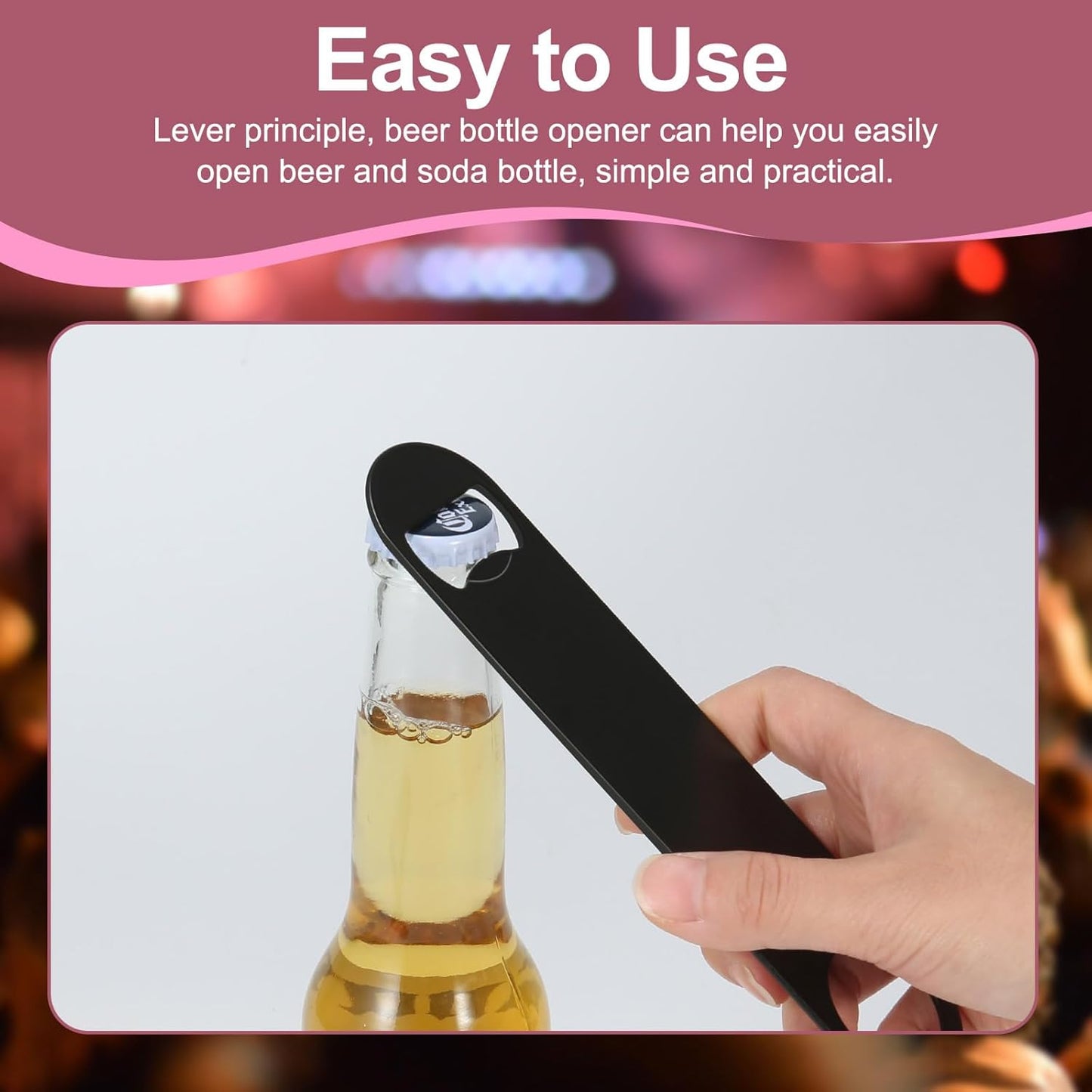WEGAZ-5 Pack 7 Inches Large Colorful Beer Bottle Openers，Stainless Steel ﻿