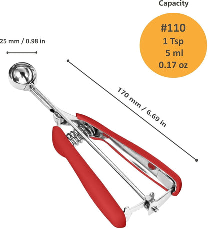 Cookie Scoop, Ice Cream Scoop, 1Tbsp/15 ml/0.5oz Cookie Scoops for Baking, 18/8 Stainless Steel Cookie Scooper for Baking, Ice Cream Scooper with Trigger Release, Cookie Dough Scoop with Non-slip Grip