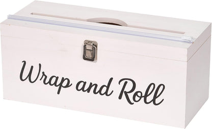 Plastic Wrap Dispenser with Cutter– Fits 12" 3000ft Costco Wrap, Foil, Cling, Wax Paper for Kitchen, Restaurant