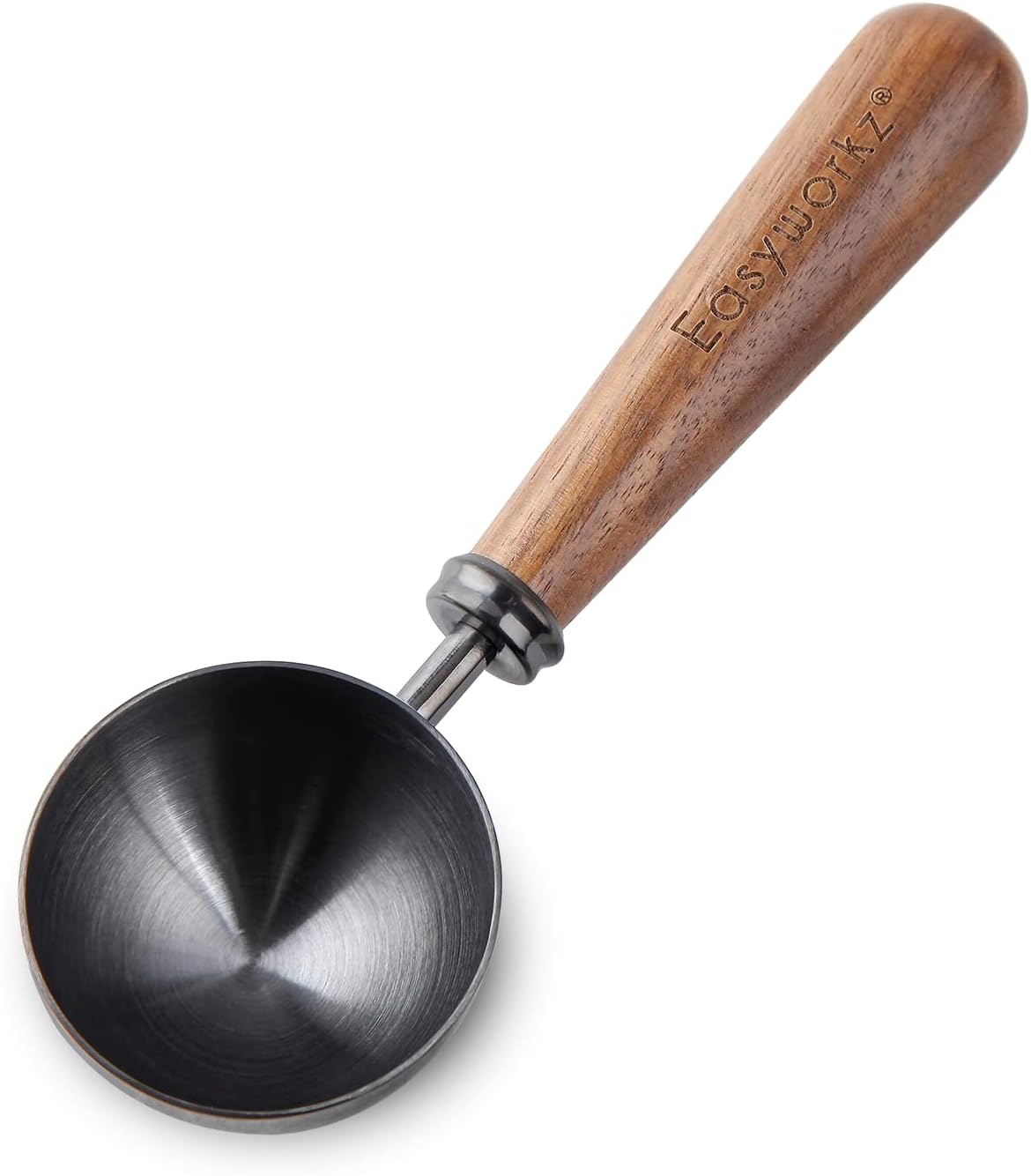 Easyworkz Retro Stainless Steel Coffee Spoon With Black Walnut Handle,10g - Measuring Spoon (Brushed gold)