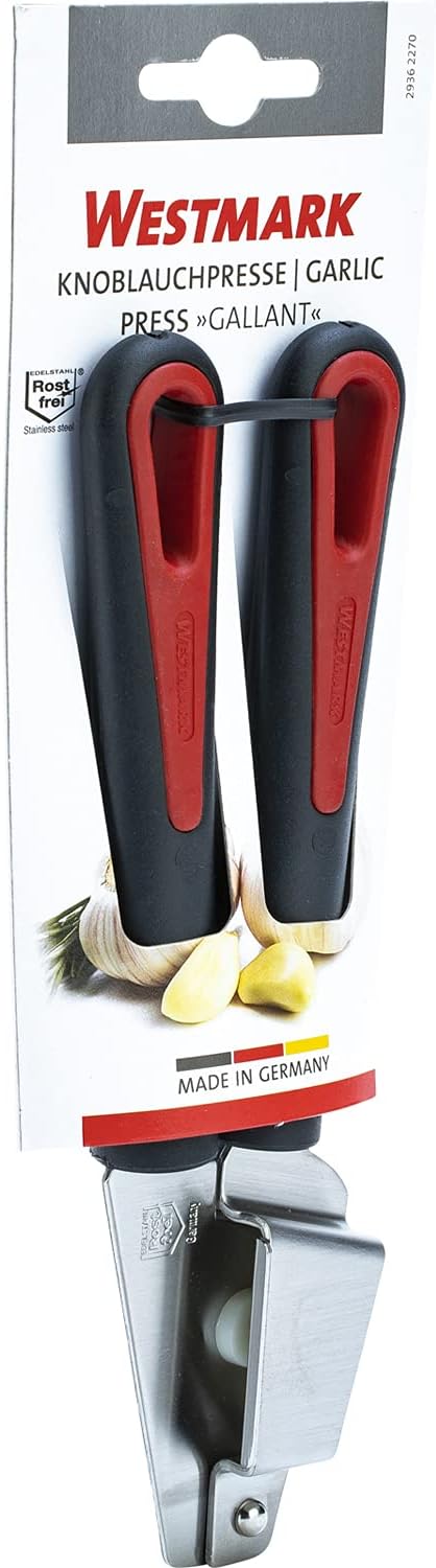 Westmark Germany Multipurpose Garlic Press with Olive Pitter, Nutcracker and Fish Scaler (Grey)