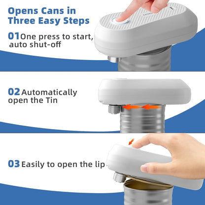 Electric Can Opener, Rechargeable Can Openers for Seniors & Arthritis, One-Touch Automatic Can Opener, Hands-Free, Smooth Edge, Compact, Kitchen Gadgets