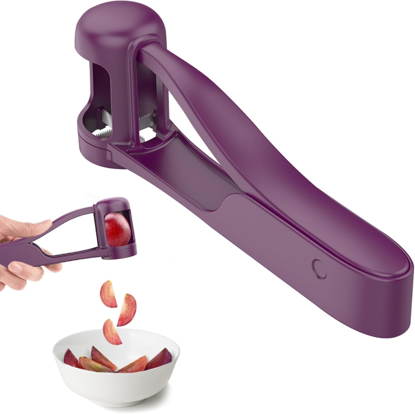 WhiteRhino Grape Cutter Grape Slicer for Toddlers Baby,Grape Cherry Tomato Strawberry Cutter Quarter Slicer tool For Vegetable Fruit Salad Cake Decoration,Stainless Steel kitchen Gadget Fruit cutter