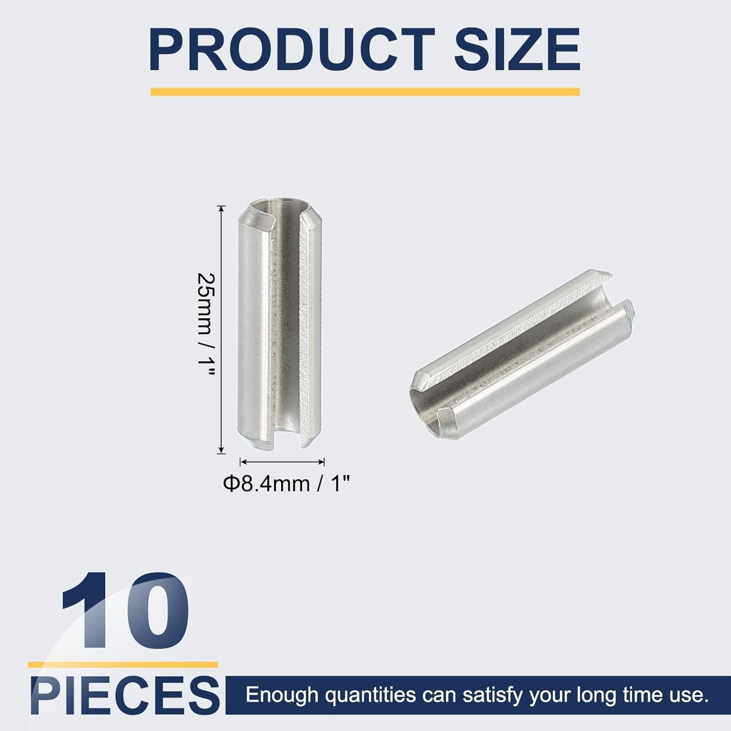 PATIKIL Slotted Spring Pin, 50 Pcs 1/8" x 3/4" (3.2mm x 20mm) 304 Stainless Steel Split Roll Pins Spring Dowel for Home Improvement Automotive Machine Repair, Silver - Colors B