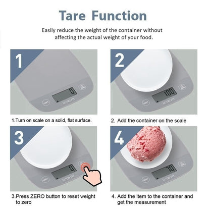 NUTRI FIT Food Scale for Kitchen Scales Digital Weight Grams and Ounces, Baking Scale Accurate for Weight Loss, Cooking, Coffee, Keto Diet, Meal Prep, 0.1oz Ultra Slim Smart Tare Black