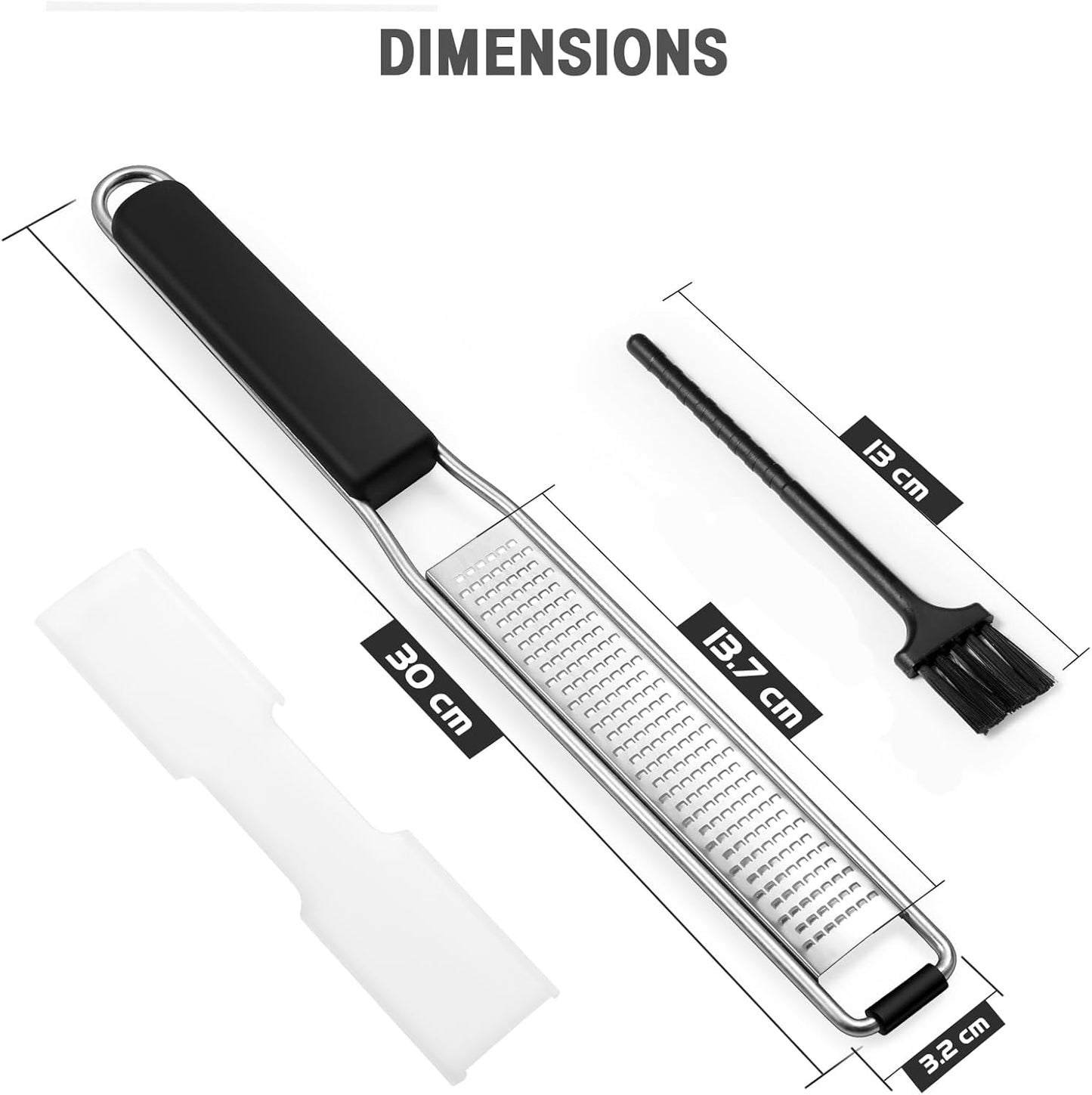 Cheese Grater & Lemon Zester, Easy to Grate Parmesan Cheese, Lemon, Ginger, Garlic, Nutmeg, Chocolate, Sharp Stainless Steel Blade