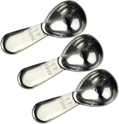 CoaGu Short Handle Coffee Scoop 15ml (1 Tbsp) - Stainless Steel Measuring Spoon for Ground Coffee, Spices & Protein Powder - Compact Design Fits Small Jars, Dishwasher Safe & Rust-Resistant