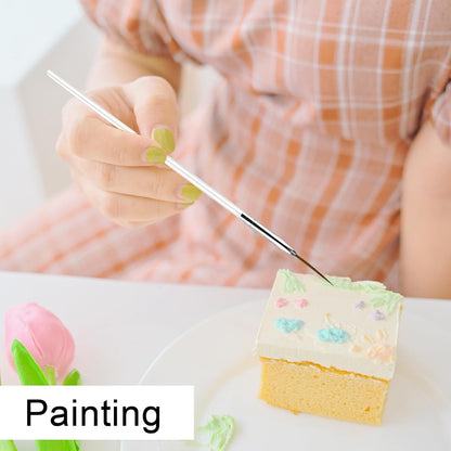 Aster 15Pcs Cake Decorating Brushes, Cake Painting Brushes Kit Food Safe Paint Brushes Multiple Function Cookie Brushes Fondant Sugar DIY Tool Set Candy Icing Pastry Brush for Baking(White)