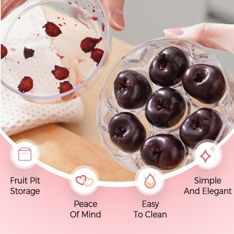 Cherry Pitter, 2025 New Quickly Multiple Cherries Seed Remover Cherry Pitter Multiple, Upgrade Multi-Function Cherry Pitters Core Remover 7-Hole Cherrys Pitters Tool (1, Black)